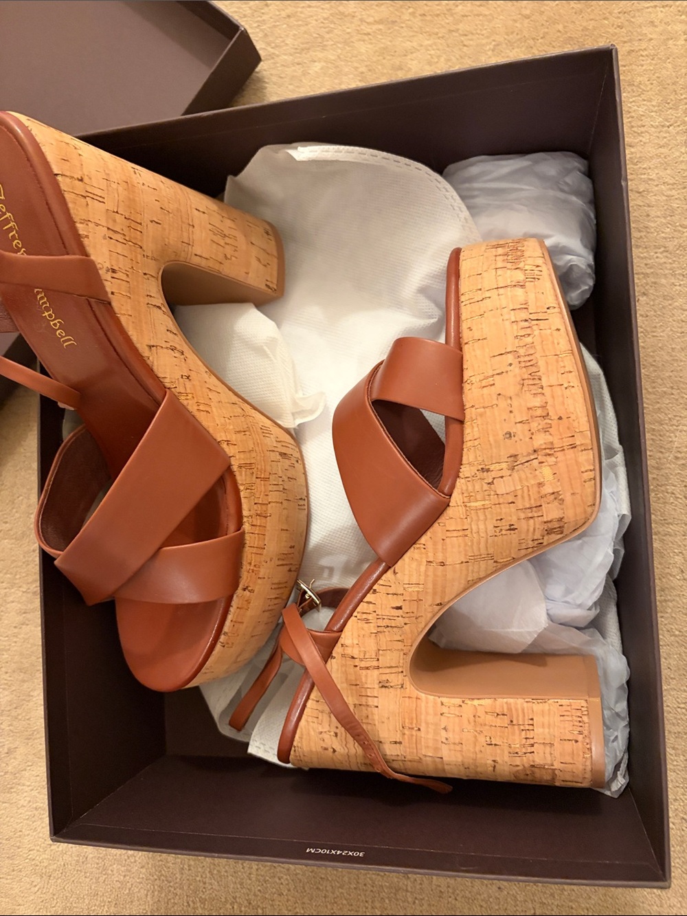Jeffrey Campbell Big Time Platform Sandals Brown - Picture 6 of 6